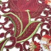 Wine red square embroidery hollowed out dining mat