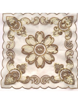 Embroidered mesh flower dining mat