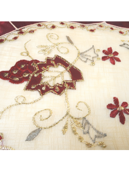 Hand embroidered grape gold thread tablecloth cover cloth coaster