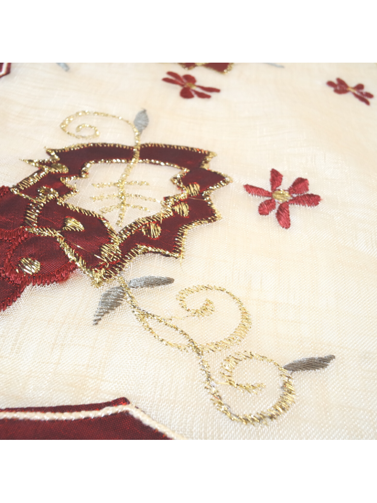 Hand embroidered grape gold thread tablecloth cover cloth coaster