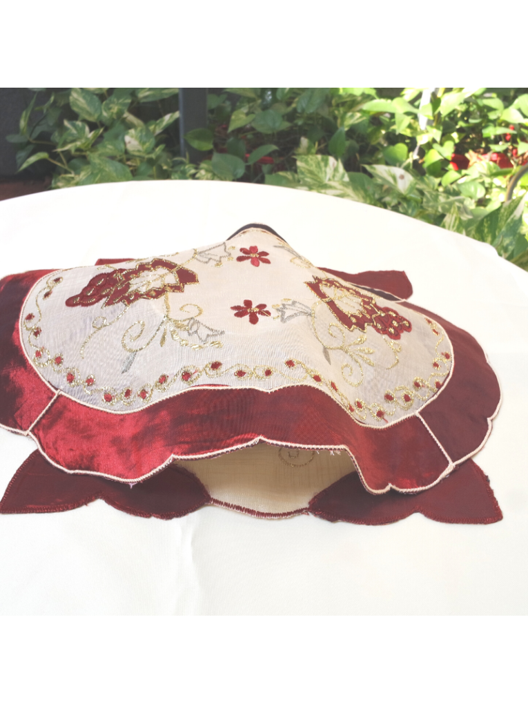 Hand embroidered grape gold thread tablecloth cover cloth coaster