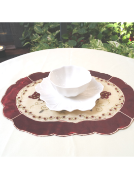 Hand embroidered grape gold thread tablecloth cover cloth coaster